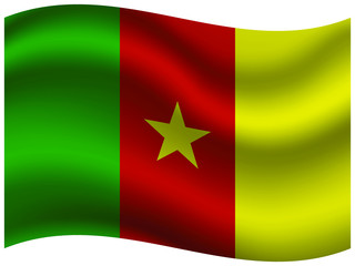Cameroon Beautiful national flag with waving effects. original colors and proportion. Amazing design vector illustration for web,logo, icon and background.from  countries flag set.