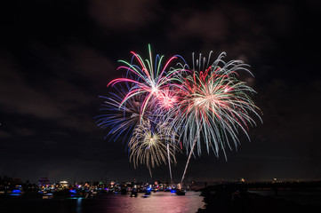 July 4th fireworks in Marina del Rey, CA