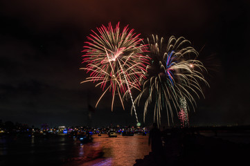 July 4th fireworks in Marina del Rey, CA