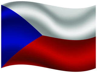 Naklejka premium Czhech Republic Beautiful national flag with waving effects. original colors and proportion. Amazing design vector illustration for web,logo, icon and background.from countries flag set.