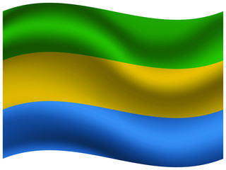 Gabon Beautiful national flag with waving effects. original colors and proportion. Amazing design vector illustration for web,logo, icon and background.from  countries flag set.