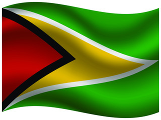 Guyana Beautiful national flag with waving effects. original colors and proportion. Amazing design vector illustration for web,logo, icon and background.from  countries flag set.