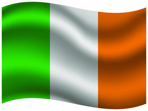 Ireland Beautiful national flag with waving effects. original colors and proportion. Amazing design vector illustration for web,logo, icon and background.from  countries flag set.