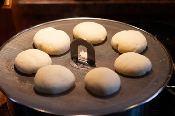 Fototapeta na wymiar preparing Slovakian steamed buns