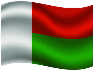 Obraz premium Madagascar Beautiful national flag with waving effects. original colors and proportion. Amazing design vector illustration for web,logo, icon and background.from countries flag set.