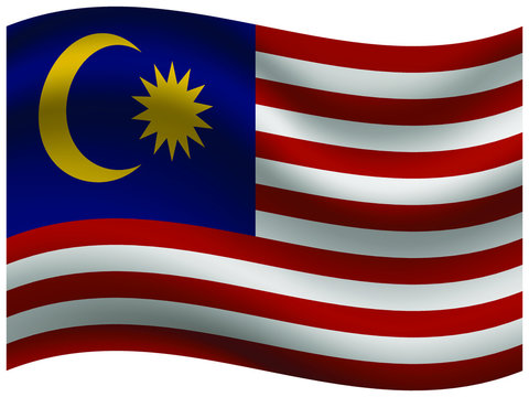 Malaysia Beautiful national flag with waving effects. original colors and proportion. Amazing design vector illustration for web,logo, icon and background.from  countries flag set.
