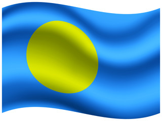 Palau Beautiful national flag with waving effects. original colors and proportion. Amazing design vector illustration for web,logo, icon and background.from countries flag set.