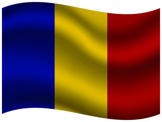 Obraz premium Romania Beautiful national flag with waving effects. original colors and proportion. Amazing design vector illustration for web,logo, icon and background.from countries flag set.