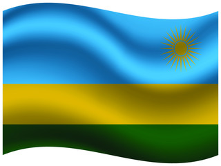 Rwanda Beautiful national flag with waving effects. original colors and proportion. Amazing design vector illustration for web,logo, icon and background.from  countries flag set.