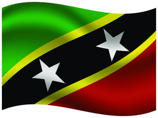 Saint Kittis and Nevis  Beautiful national flag with waving effects. original colors and proportion. Amazing design vector illustration for web,logo, icon and background.from  countries flag set.