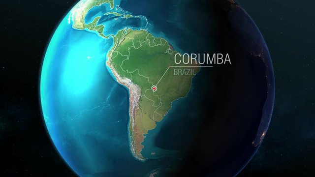 Brazil - Corumba - Zooming from space to earth