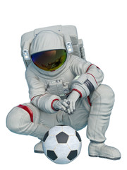 astronaut with the football ball