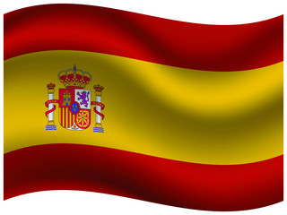 Spain Beautiful national flag with waving effects. original colors and proportion. Amazing design vector illustration for web,logo, icon and background.from  countries flag set.