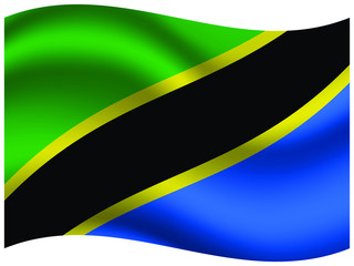 Tanzania Beautiful national flag with waving effects. original colors and proportion. Amazing design vector illustration for web,logo, icon and background.from  countries flag set.