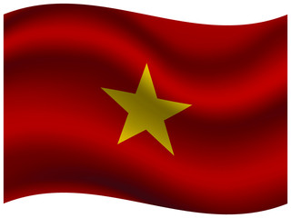 Vietnam Beautiful national flag with waving effects. original colors and proportion. Amazing design vector illustration for web,logo, icon and background.from  countries flag set.