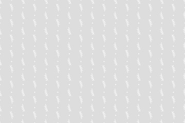 Seamless pattern with branches and dots. Print for design. Black and white illustration