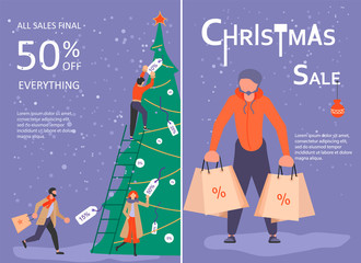 Vertical Banner for Christmas sale.