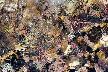 Water bubbles and ripples on a fountain, close-up