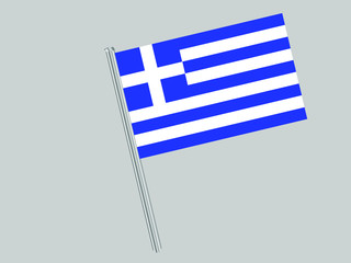 Greece Flagpole of Beautiful national flag. original colors and proportion. Amazing design vector gparphic illustration for web,logo, icon and background. from countries flag set.