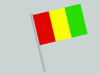  Guinea Flagpole of Beautiful national flag. original colors and proportion. Amazing design vector gparphic illustration for web,logo, icon and background. from countries flag set.