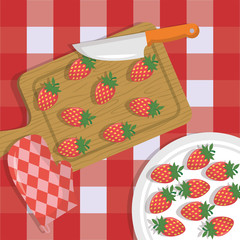 fruits cooking icons flat image design