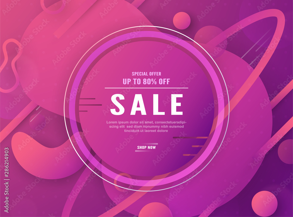 Wall mural modern abstract gradient background in liquid and fluid style. trend design of the world. 3d illustr