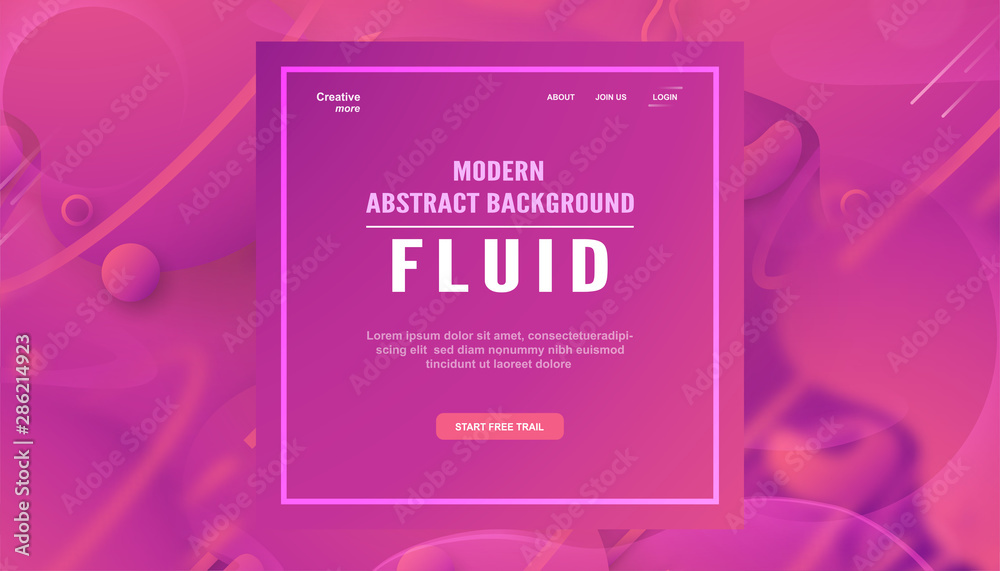 Canvas Prints modern abstract gradient background in liquid and fluid style. trend design of the world. 3d illustr
