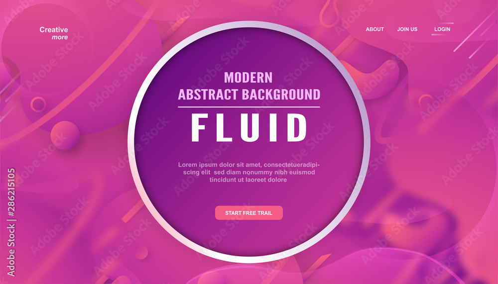 Sticker modern abstract gradient background in liquid and fluid style. trend design of the world. 3d illustr
