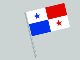  Panama Flagpole of Beautiful national flag. original colors and proportion. Amazing design vector gparphic illustration for web,logo, icon and background. from countries flag set.