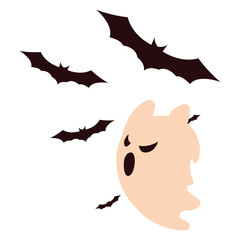 ghost bats happy halloween celebration design