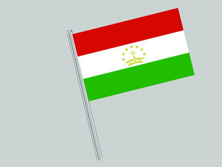 Tajikistan Flagpole of Beautiful national flag. original colors and proportion. Amazing design vector gparphic illustration for web,logo, icon and background. from countries flag set.