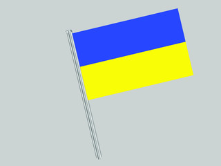 Ukraine Flagpole of Beautiful national flag. original colors and proportion. Amazing design vector gparphic illustration for web,logo, icon and background. from countries flag set.