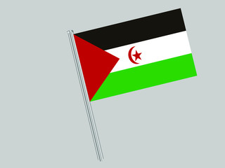 Western Sahara Flagpole of Beautiful national flag. original colors and proportion. Amazing design vector gparphic illustration for web,logo, icon and background. from countries flag set.