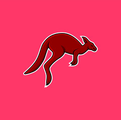 kangaroo mascot logo. Australian wildlife mascot logo