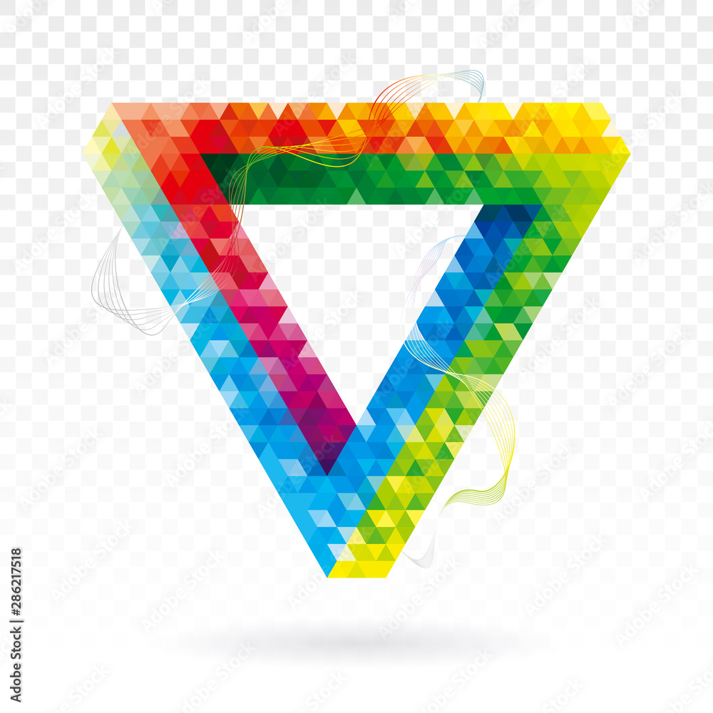 Aufkleber Geometric optical illusion modern triangle abstract background. 