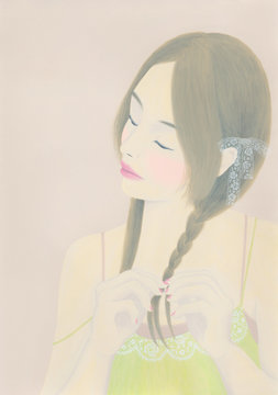Braiding Her Hair / 編む
