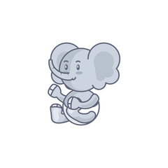 cute elephant baby animal isolated icon