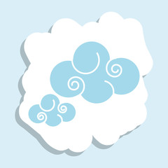 cute clouds nature isolated icon