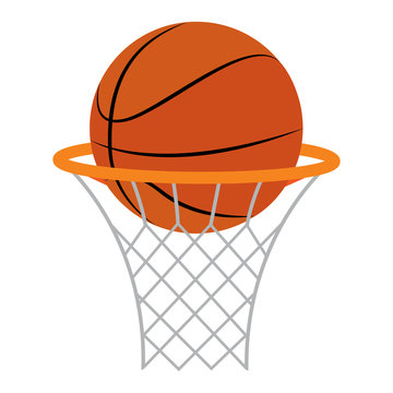 recommend clip art: abstract basketball ball and basket