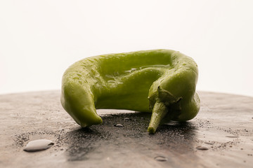 Hatch chili pepper in studio.