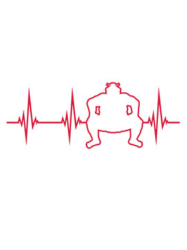 frequenz herzschlag puls sumoringer sport sumo ringer asiatisch japanisch ringen pose k&auml;mpfen hocke dick fett cool lustig stark k&auml;mpfen chinesisch gro&szlig; design clipart
