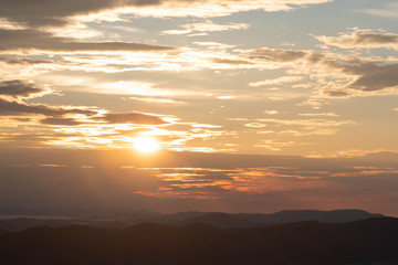 Sun Breaks Through Clouds Over Smokies