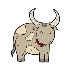 digitally drawn illustration cow character design. hand drawing style