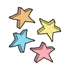 Fototapeta na wymiar digitally drawn illustration colorful stars design. hand drawing style