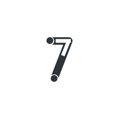 7 Number logo design vector element