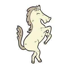 digitally drawn illustration standing horse design. hand drawing style