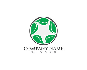 Vector leaves green nature logo and symbol