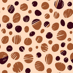 Animal print monochromatic spots with hand-drawn digitized texture seamless pattern
