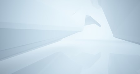 Abstract white interior with window. 3D illustration and rendering.