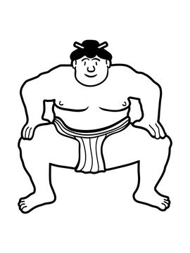 clipart sumoringer sumo ringer comic cartoon asiatisch japanisch sport ringen pose kämpfen hocke dick fett cool lustig stark kämpfen chinesisch groß design clipart